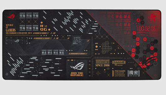 ASUS ROG SCABBARD II EVA EDITION Evangelion, Water/Oil/Dust-Repellent, Anti-fray, Flat-stitched Edges, 900x400x3mm EVA02 ROG SCABBARD II EVA EDITION