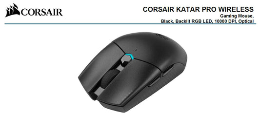 Corsair Katar PRO Wireless Gaming Mice, Ultra Light Weight, Sub-1ms Slipstream Wireless connection, ICUE Software CH-931C011-AP