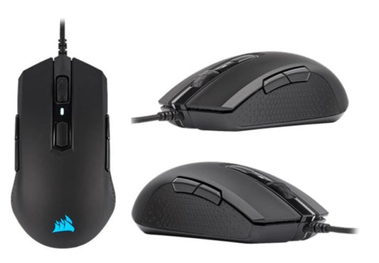Corsair M55 RGB PRO Ambidextrous Multi-Grip Gaming Black Mouse, 200-12, 400 DPI, ICUE Software. 2 Years Warranty CH-9308011-AP