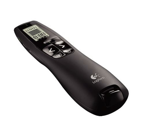 Logitech R800 Laser Presentation Remote LCD display time tracking 30m Range, 2.4GHz Instuitive slideshow controls ~MILT-R700PRO 910-003508 910-001358