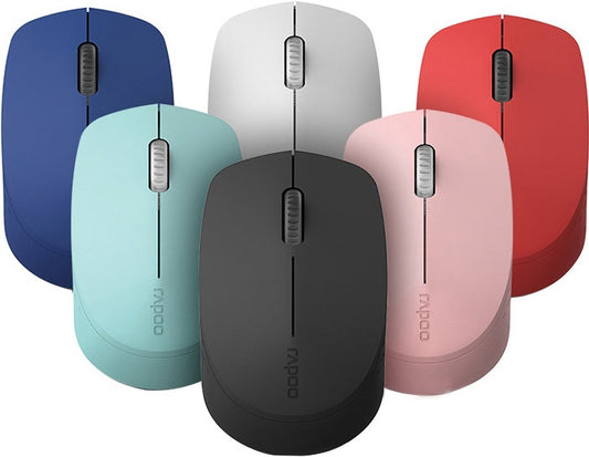 RAPOO M100 2.4GHz & Bluetooth 3 / 4 Quiet Click Wireless Mouse Black - 1300dpi Connects up to 3 Devices, 9 months Battery Life M100-Black