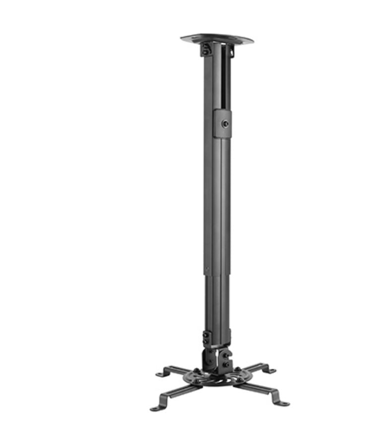 Brateck Steel Projector Ceiling Mount in Black Fit most Projectors Up to 13.5kg, 334x334x900mm, Installation: Ceiling Mounted PRB-18M