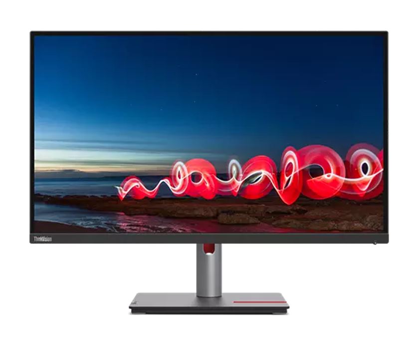 LENOVO ThinkVision T27h-30 27' QHD IPS USB-C Monitor 2K 2560x1440 Height Adjustable Tilt Swivel Pivot 4xUSB3.2 Hub USB-C Docking DP HDMI LAN Audio 3yr 63A3GAR1AU