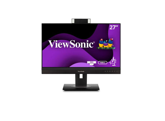 ViewSonic 27' Webcam w/ 2 way Noise reduction, IPS 2K QHD, USB-C 90W, Docking. HDMI, DP, RJ45, Advance Replacement, Business Monitor VG2756V-2K