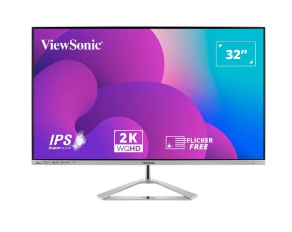 ViewSonic 32' 2K QHD (2560 x 1440) Business Professional Ultra Thin Stylish, Elegant, SuperClear IPS, low energy 36w, 3 year warranty VX3276-2K-MHD-2