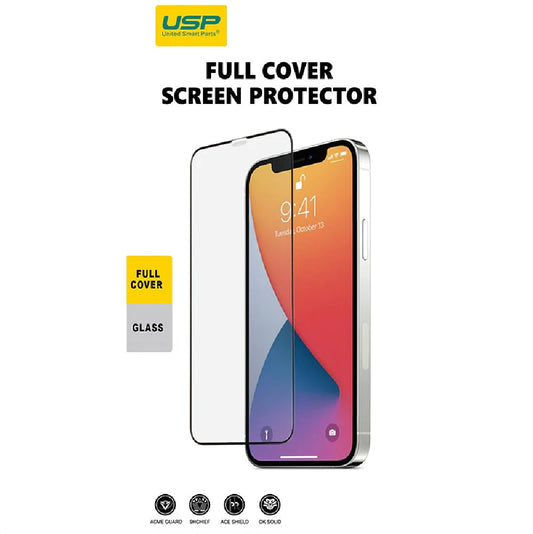 USP Tempered Glass Screen Protector for Apple iPhone 15 Pro Max (6.7') Full Cover - 9H Surface Hardness, Perfectly Fit Curves, Anti-Scratch 6976552040358