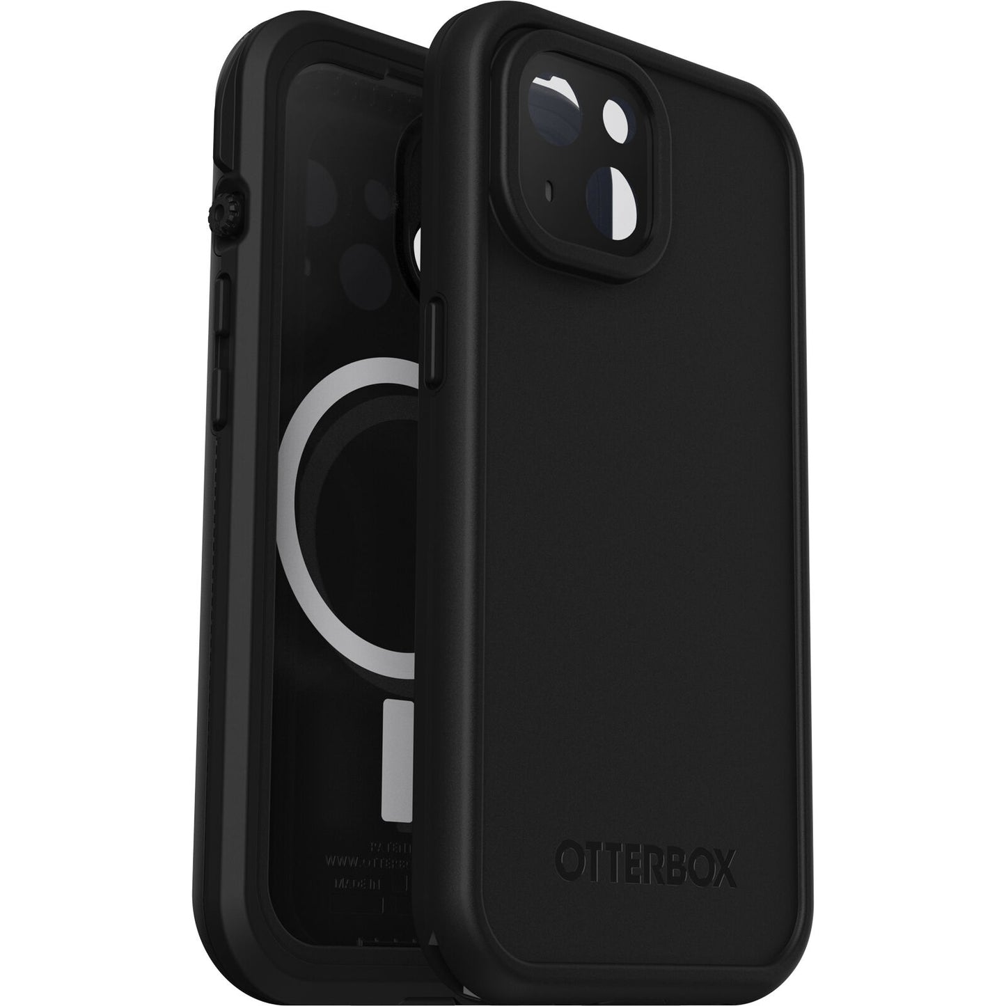 OtterBox Fre MagSafe Apple iPhone 15 (6.1') Case Black -(77-93438), DROP+ 5X Military Standard, 2M WaterProof, Built-In Screen Protector, 7 Years Warranty 77-93438
