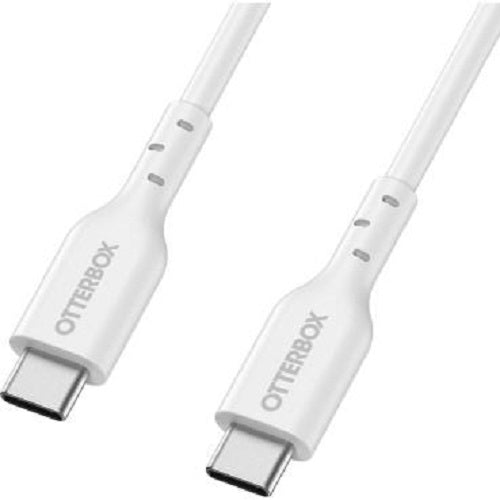 OtterBox USB-C to USB-C (2.0) PD Fast Charge Cable (1M) -White(78-81359), 3 AMPS (60W), Samsung Galaxy, Apple iPhone, iPad, MacBook, Google, OPPO, Nokia 78-81359