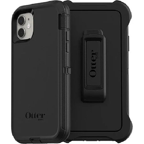 OtterBox Defender Apple iPhone 11 Case Black - (77-62457), DROP+ 4X Military Standard, Multi-Layer, Included Holster, Raised Edges, Rugged, Port Covers 77-62457