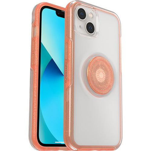 OtterBox Otter + Pop Symmetry Clear Apple iPhone 13 Case Melondramatic (Clear/Orange) - (77-85392), Antimicrobial, DROP+ 3X Military Standard 77-85392