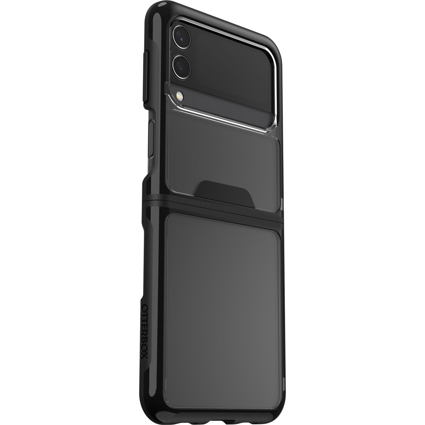 OtterBox Symmetry Flex Samsung Galaxy Z Flip3 5G (6.7') Case Black Crystal (Clear/Black) - (77-84199), Antimicrobial, DROP+ 2X Military Standard 77-84199