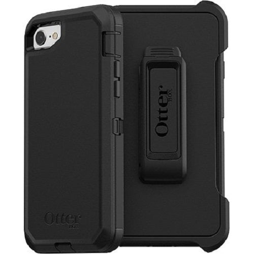 OtterBox Defender Apple iPhone SE (3rd & 2nd Gen) and iPhone 8/7 Case Black -(77-56603), DROP+ 4X Military Standard, Multi-Layer, Included Holster, Rugged 77-56603