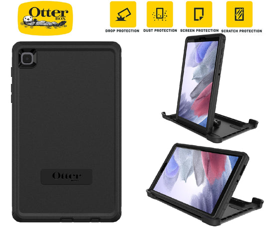 OtterBox Defender Samsung Galaxy Tab A7 Lite (8.7') Case Black - (77-83087), DROP+ 2X Military Standard, Built-in Screen Protection, Multi-Position 77-83087
