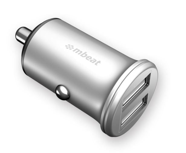 mbeat Power Dot Pro Dual port 4.8A Rapid Car Charger - 24W/Metallic Design/Fast Charging Package Weight: 32g (LS> MB-CHGR-CC01) MB-CHGR-C248