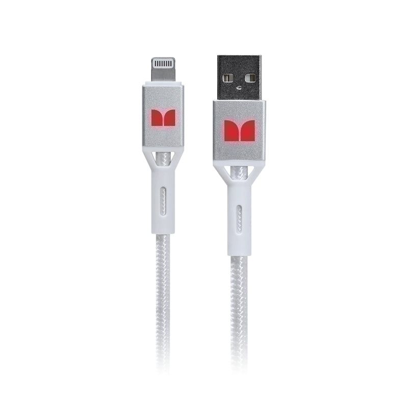 Monster Lightning to USB-A Braided Cable - White 1.2m - MT-1.2MLTOABW