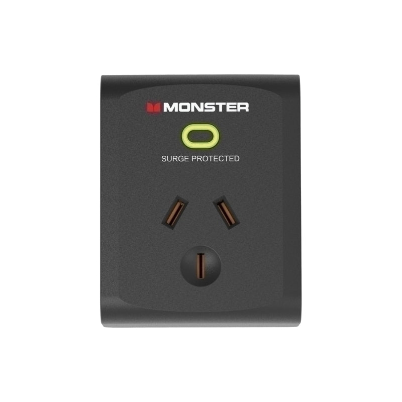 Monster Single Socket Surge Protector - Black - MT-FPSP1700B
