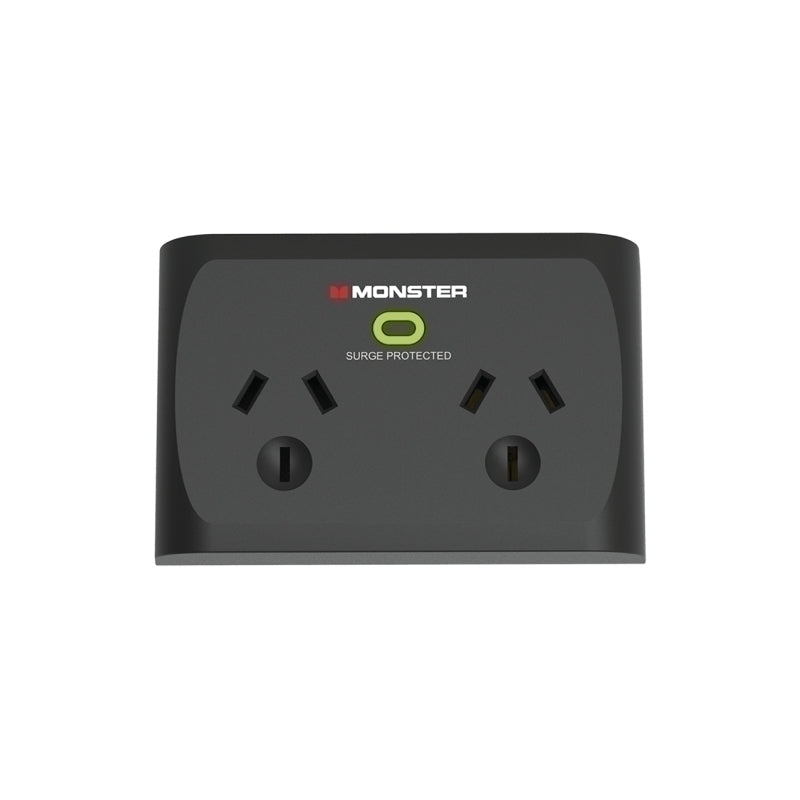 Monster Dual Socket Surge Protector - Black - MT-FPSP2700B