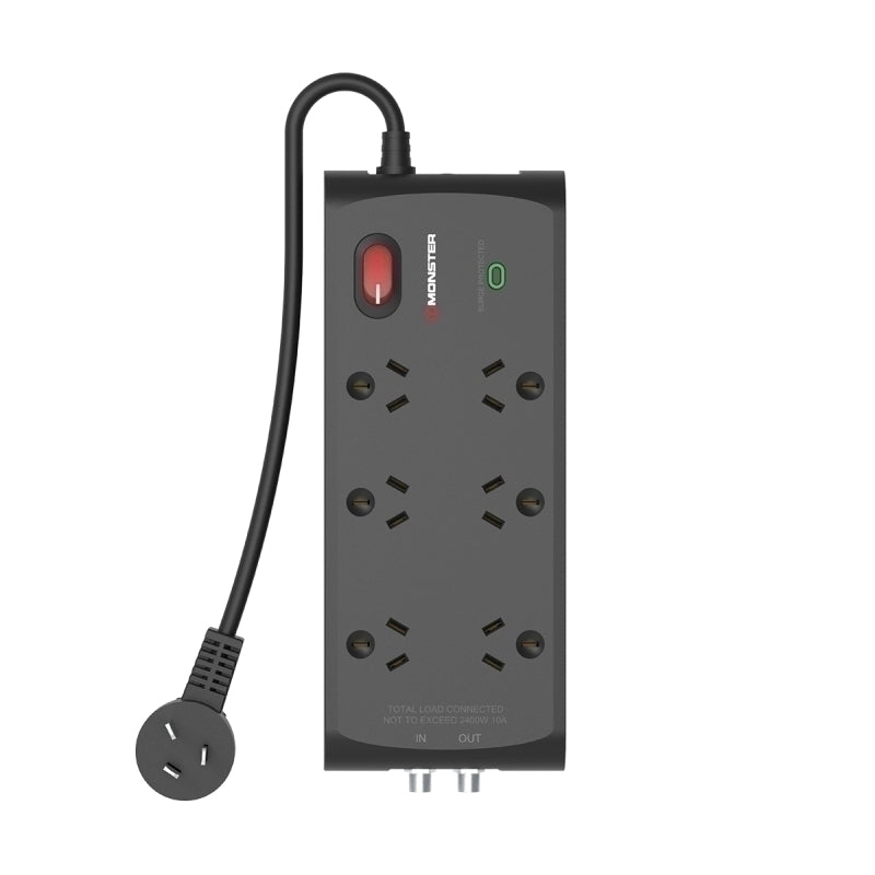 Monster 6 Socket Surge Protection Board with F-Type Connectors - MT-FPSP6700RFB