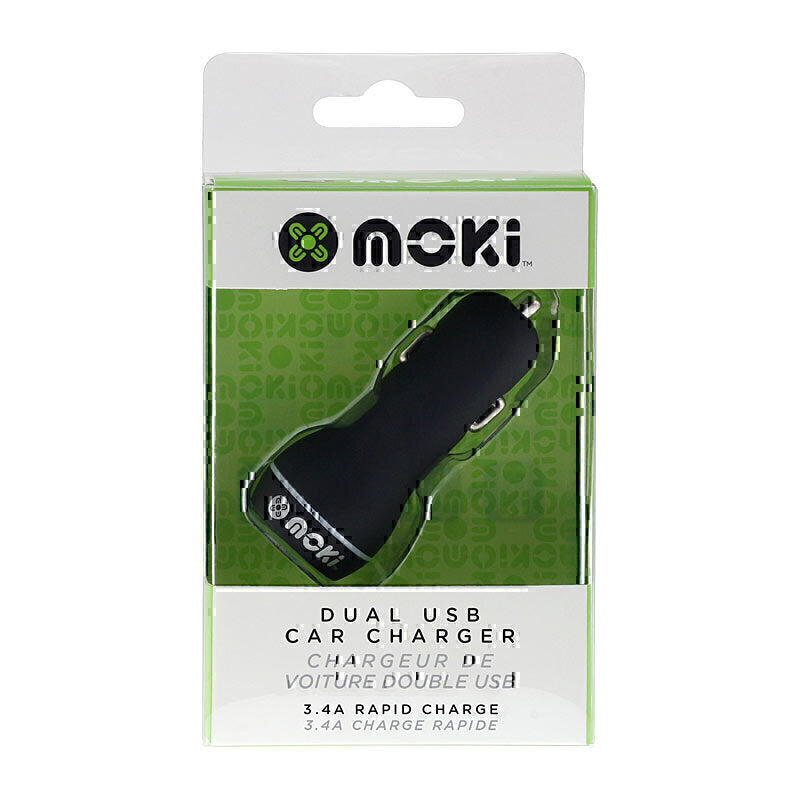 Moki Dual USB Car Charger Black - ACC MUSBCB