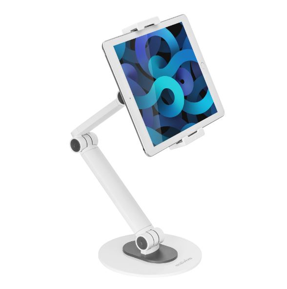 mbeat activiva Universal iPad & Tablet Tabletop Stand Universal Fit Freestyle Adjustment Material:Aluminium, Plastic Package Weight:1.24kg ACA-TSTD-01WHT