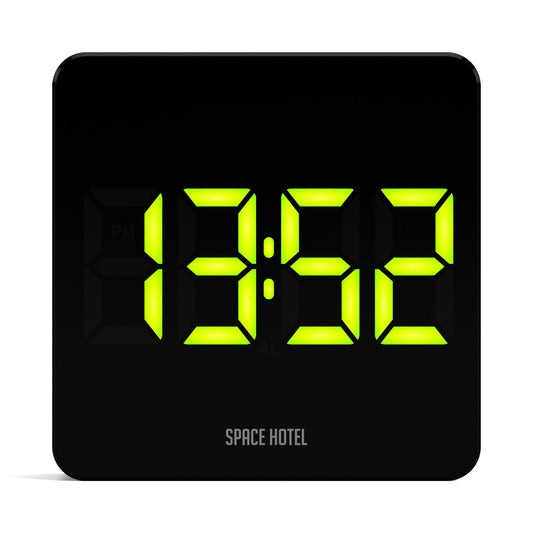 Newgate Space Hotel Orbatron Alarm Clock Black Case - Black Lens - Green Led NGSH-ORB-G1-K