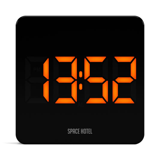 Newgate Space Hotel Orbatron Alarm Clock Black Case - Black Lens - Orange Led NGSH-ORB-O1-K