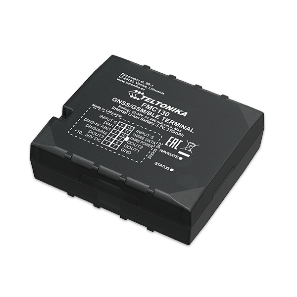 Teltonika Hard Wired Fleet Management System - High Gain GNSS and IoT/GSM Antennas, Internal Backup Battery FMC1304OXW01