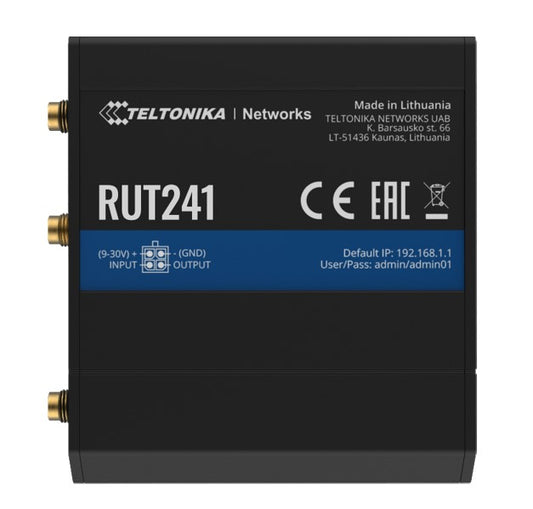 Teltonika RUT241 - Instant LTE Failover | Compact and Powerful Industrial 4G LTE Router/Firewall - Replacement for RUT240 RUT241065000