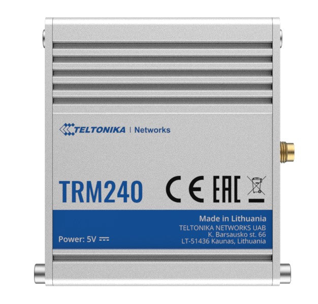 Teltonika TRM240 Industrial Cellular Modem, 4G/LTE (Cat 1), USB LTE Cat 1 Modem with a Rugged Housing and External Antenna Connector, PSU excluded TRM240100000