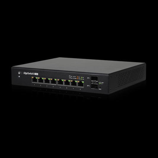Ubiquiti EdgeSwitch 8, 8-Port Managed PoE+ Gigabit Switch, 2 SFP, 150W, Supports PoE+ and 24v Passive, No Controller Needed, 2Yr Warr ES-8-150W