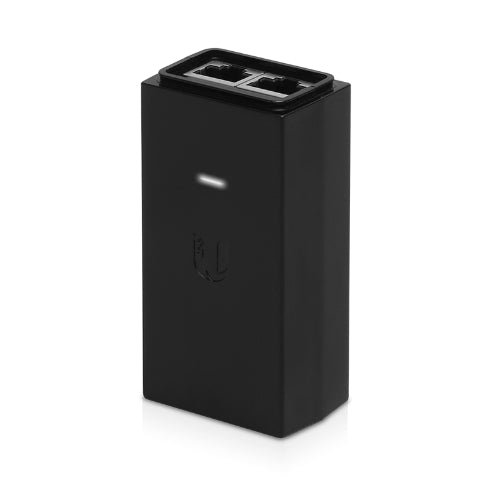 Ubiquiti PoE Adapter, 24VDC, 12W, Gigabit Ethernet, ESD protection & LED, Surge and Clamping Protection, Black POE-24-12W-G