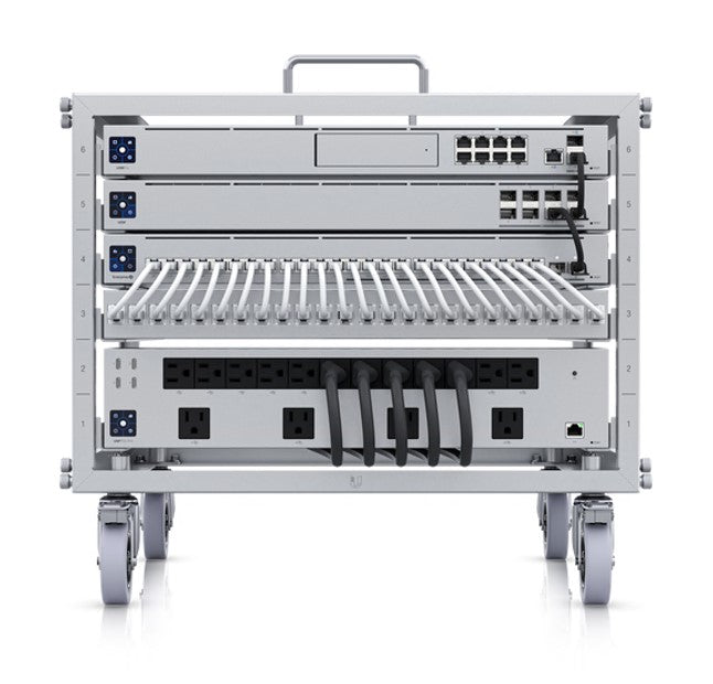 Ubiquiti Toolless Mini Rack, Compact, Stackable 6U Open-frame Rack For UniFi Rack-mount Device, Toolless Assembly&Device Mounting, Lockable Casters U-Rack-6U-TL