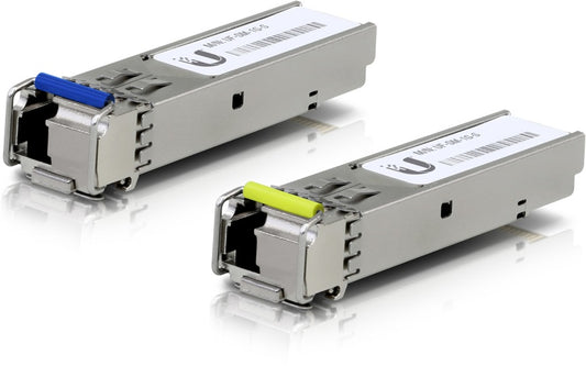 Ubiquiti UFiber1 Gbps Bidirectional Single-Mode SFP Module, 2-Pack, Up 3km Distance, Simplex LC Connector, No Fiber Cable, Incl 2Yr Warr UACC-OM-SM-1G-S-2