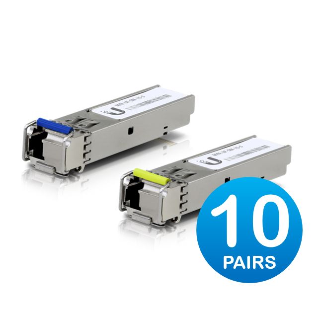 Ubiquiti UFiber1 Gbps Bidirectional Single-Mode SFP Module, 20-Pack, Up 3km Distance, Simplex LC Connector, Fiber Cable Not Include UACC-OM-SM-1G-S-20