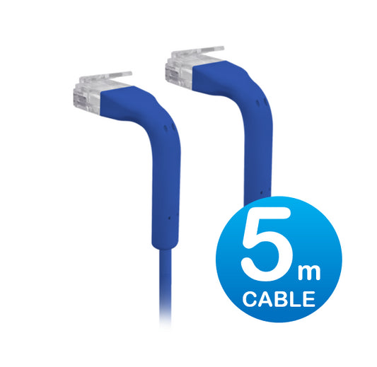 Ubiquiti UniFi Patch Cable Single Unit, 5m, Black, End Bendable to 90 Degree, RJ45 Ethernet Cable, Cat6, Ultra-Thin 3mm Diameter, Incl 2Yr Warr  U-Cable-Patch-5M-RJ45-BL