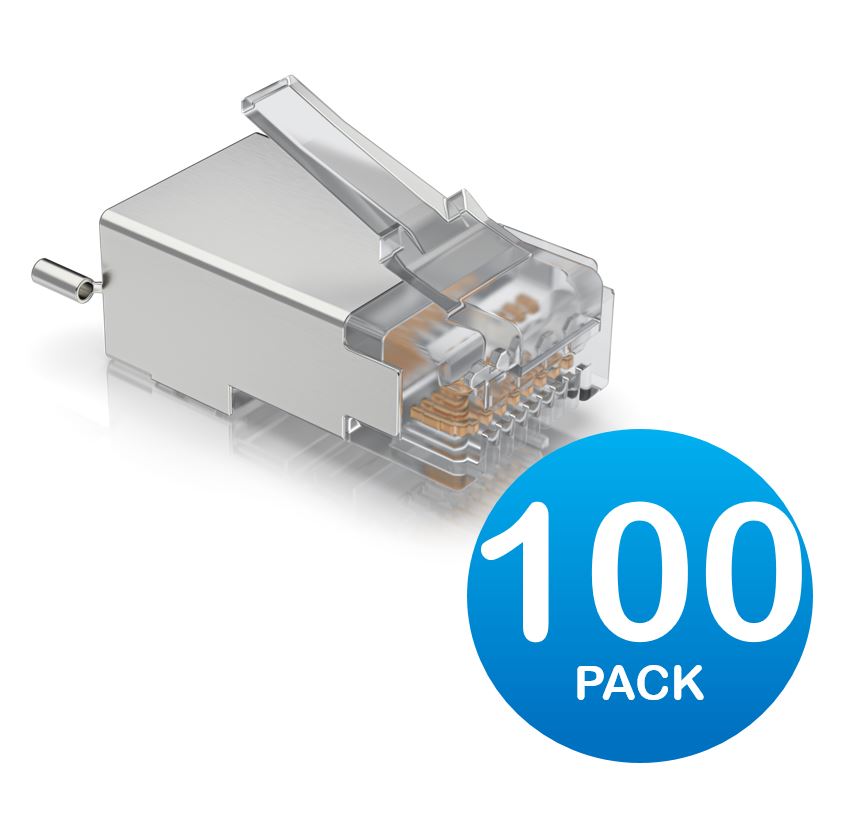 Ubiquiti UISP Surge Protection Connector SHD, 100 Pack, Sheilded Cable RJ45 Connector, Replaces TC-Con UISP-CONNECTOR-SHD