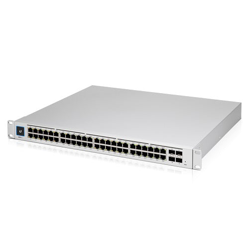 Ubiquiti UniFi 48-port Managed Gigabit Layer2 & Layer3 Switch, Auto-sensing 802.3at PoE+ & 802.3bt PoE, SFP+, Touch Display, 600W GEN2, USW-Pro-48-POE