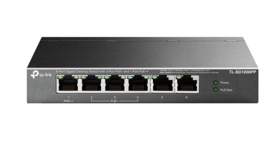 TP-Link TL-SG1006PP 6-Port Gigabit Desktop Switch with 3-Port PoE+ and 1-Port PoE++ TL-SG1006PP