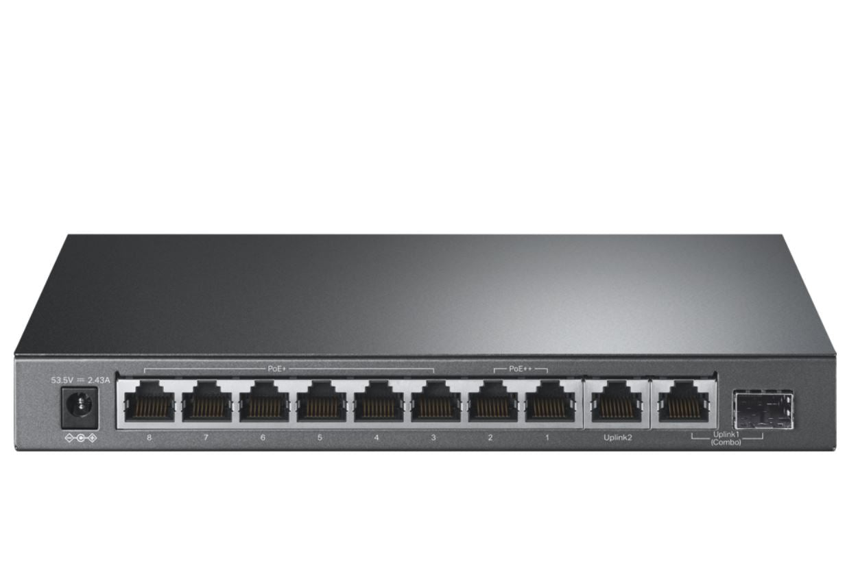 TP-Link TL-SG1210PP 10-Port Gigabit Desktop Switch with 6-Port PoE+ and 2-Port PoE++, 9x 10/100/1000Mbps RJ45 Ports, 1x 1000Mbps Combo SFP/RJ45 Port TL-SG1210PP