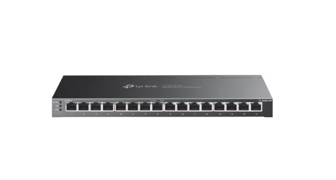TP-Link SG2016P Omada 16-Port Gigabit Smart Switch with 8-Port PoE+, Integration with Omada SDN Controller, Static Routing, 802.1Q VLAN, STP/RSTP/MST SG2016P