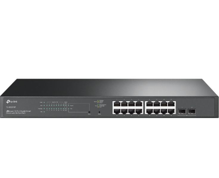 TP-Link SG2218P JetStream 18-Port Gigabit Smart Switch, 16-Port PoE+, Omada SDN, 2x GBit SFP Slots, 150W PoE Budget SG2218P
