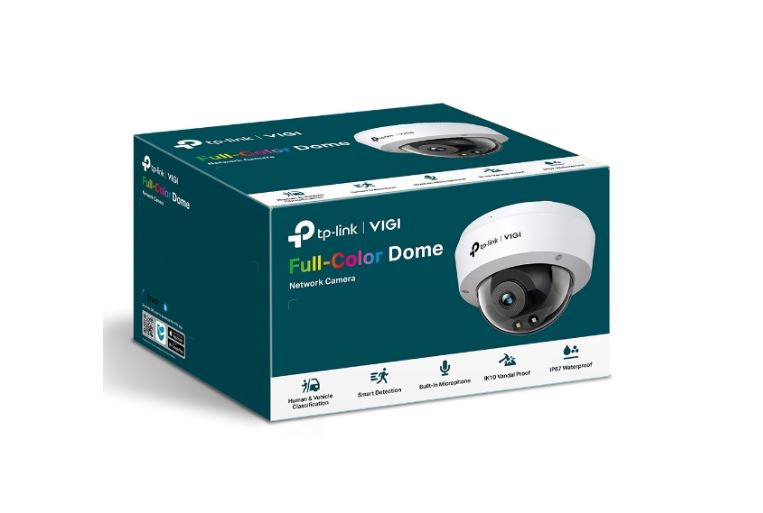 TP-Link VIGI 4MP C240(4mm) Full-Color Dome Network Camera, 4mm Lens, Smart Detection, 3YW VIGI C240(4mm)