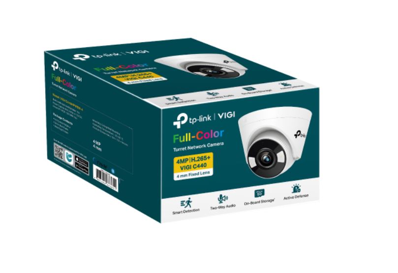 TP-Link VIGI 4MP C440(2.8mm) Full-Colour Turret Network Camera, 2.8mm Lens, Smart Detection, 3YW VIGI C440(2.8mm)