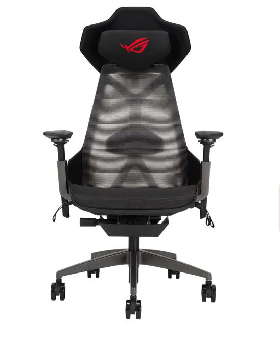 ASUS ROG Destrier Ergo Gaming Chair - Black, 150kg Load, 3D 360 Armrests, 90-135 Tilt, 7cm Lumbar, Aluminum Base, 75mm PU Casters, Class 4 Gas Lift ROG DESTRIER SL400