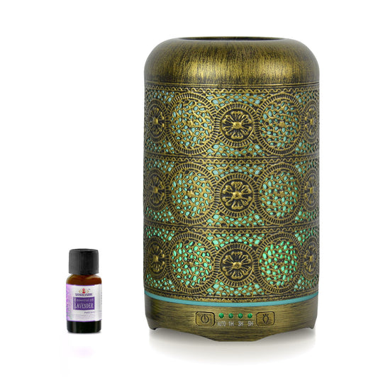 mbeat activiva Metal Essential Oil and Aroma Diffuser-Vintage Gold -260ml ACA-AD-M1