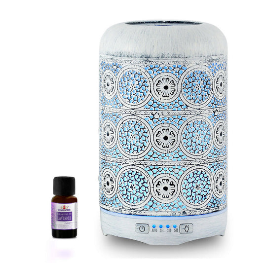 mbeat activiva Metal Essential Oil and Aroma Diffuser-Vintage White -260ml (L) ACA-AD-M2