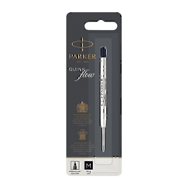 Parker Quinkflow Ballpoint Pen Refill - Medium Tip, Black Ink - 1950369