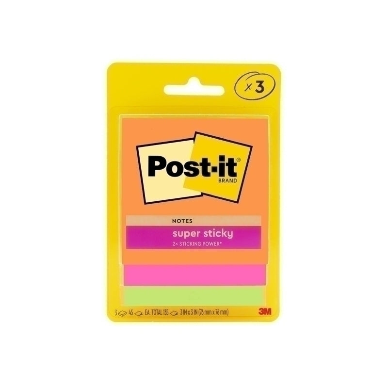 Post-It Super Sticky Notes Rio De Janeiro 76 x 76mm 3-Pack - Box of 6 - 7100278300