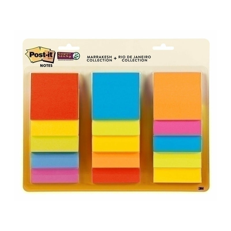 Post-It Super Sticky Notes Assorted Colours 76 x 76mm 15-Pack - Box of 12 - 7012610279