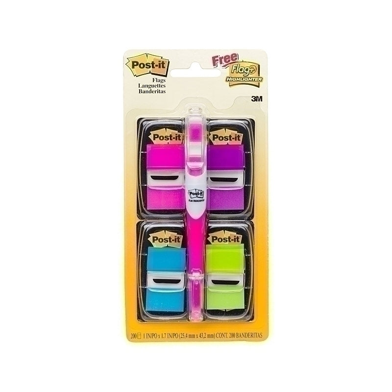 Post-It Flags Bright Colours with Highlighter 25 x 43mm - Value Pack - 7100046821
